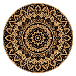 Dywan okrągły Mandala do salonu 160x160 orientalny NOVO antypoślizgowy