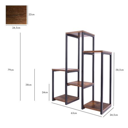 PANORAMA standing metal flower and plant stand - 6-tier VENGE