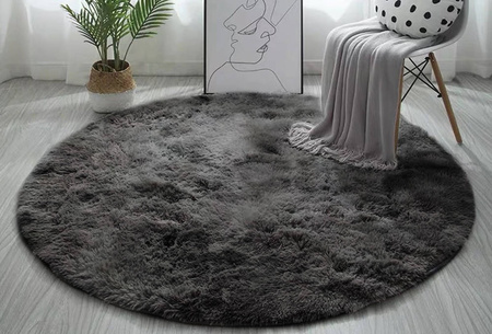 Shaggy Ombre Strado Round Carpet 180x180 OmbreGrey (Dark Gray)