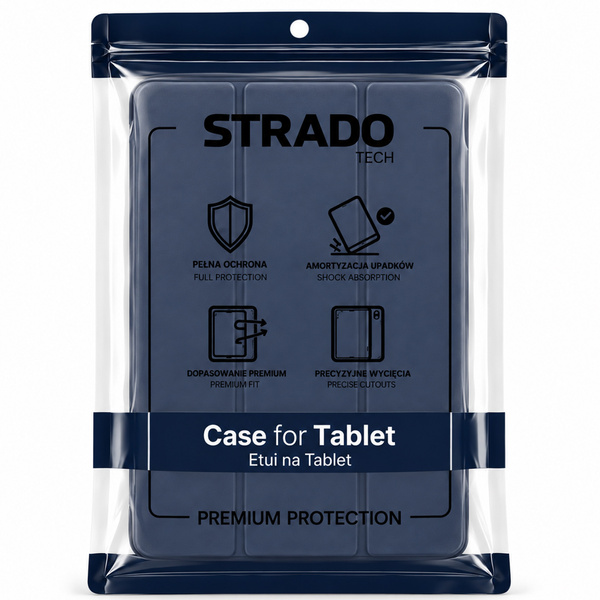 Etui do Galaxy Tab S10 Lite 10.9/S10 FE/S9 FE/ S9/ S8 z miejscem na rysik - granatowe