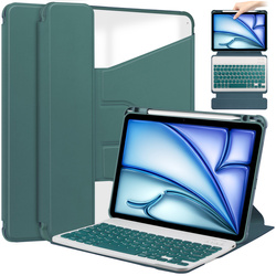 Etui 360 i KLAWIATURA do Apple iPad Air 11 M3 2025/ Air 11 M2 2024 GEN 7, 6, zielone