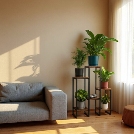 PANORAMA standing metal flower and plant stand - 6-tier VENGE