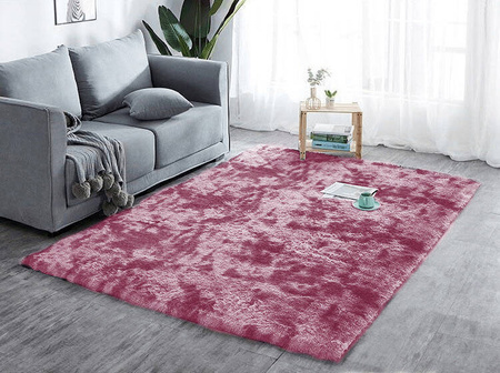 Dywan Shaggy Ombre antypoślizgowy nowoczesny salon miękki 100x150, czerwony