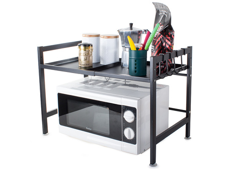 Microwave oven rack adjustable kitchen shelf