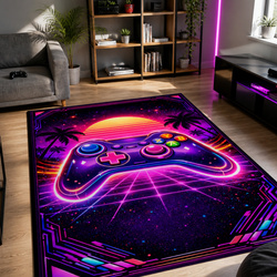 Dywan gamingowy dla gracza mata pod fotel antypoślizgowy Retro Pad