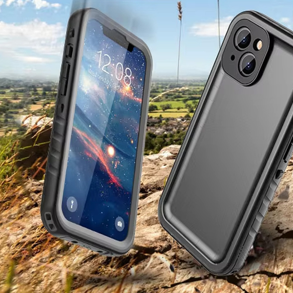 Etui wodoodporne IP68 360 do iPhone 13, czarne - ochronne z podstawką, dostęp do portów i przycisków