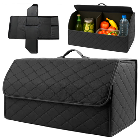 Folding large organizer for car trunk quilted trunk bag tote for shopping and tools