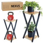 Stojan na kvety stojaci kovový stojan na kvety rastliny loft 2 úrovne Nexus