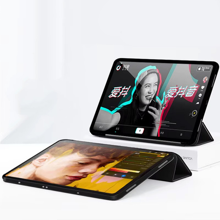 Puzdro Smart na Lenovo Idea Tab Pro / Pro MT 2025, čierne - ochranné so stojanom, prístup k portom a tlačidlám