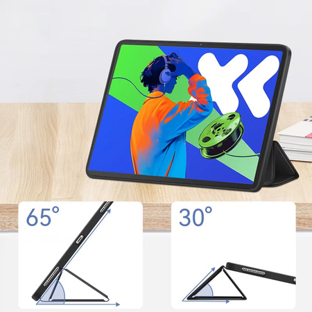 Puzdro Smart na Lenovo Idea Tab Pro / Pro MT 2025, čierne - ochranné so stojanom, prístup k portom a tlačidlám