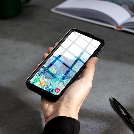 Puzdro vodeodolné IP68 360+ remienok na Samsung Galaxy S24, čierne - ochranné so stojanom