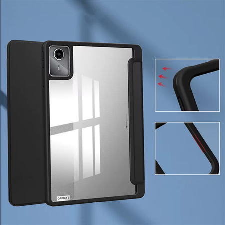 Puzdro Crystal case na Lenovo Tab M11 10.95 11 / 11 TB330, čierne - ochranné so stojanom