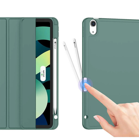 Etui Smart Pencil do iPad Air 11 M3 2025 Gen. 7 / M2 2024 Gen. 6, zielone - ochronne z podstawką