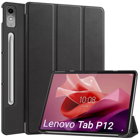 Puzdro Smart Case na Lenovo Tab P12 12 / Tab P12 TB370, čierne - ochranné so stojanom, prístup k portom a tlačidlám