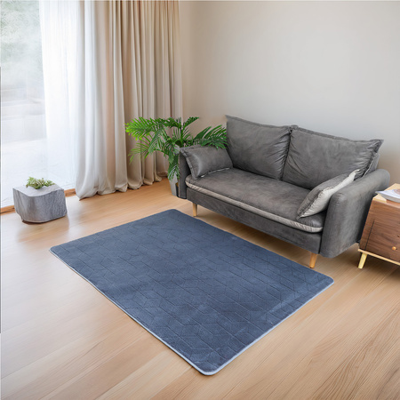 STRADO Rabbit 3D plush soft like rabbit anti-slip carpet 120x170 Grey