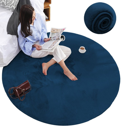 Rabbit Strado 110x110 RoyalNavy round rug (Blue)