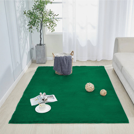Dywan Rabbit 120x160 cm, zielony BottleGreen - miękki do salonu i sypialni