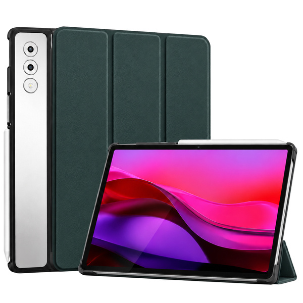 Etui Smart do Lenovo Yoga Tab Plus 12.7 2025 z klapką i podstawką - zielone