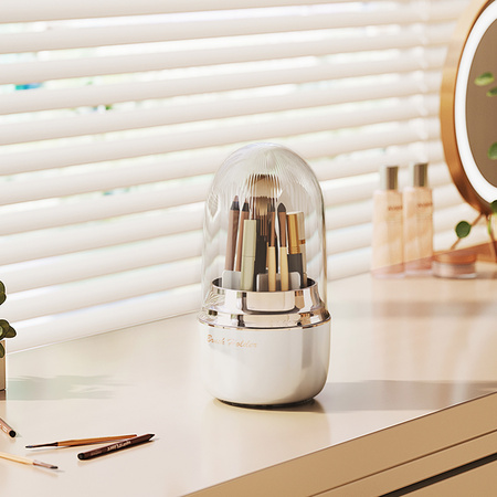 Bella casket organizer for cosmetics and brushes capacious acrylic white ideal for dressing table