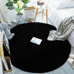 Shaggy Strado 300x300 BlackSky round carpet (Black)