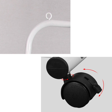 Double standing hanger on wheels for clothes - Costway W050 (White)