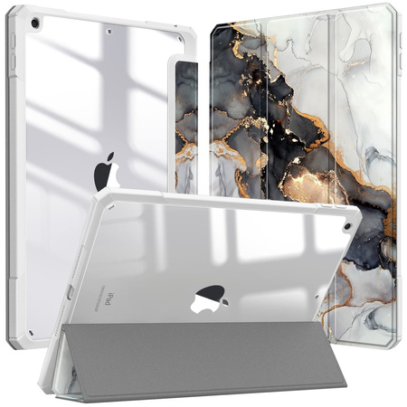 Puzdro grafické na Apple iPad 10.9 2022 Gen 10 / 11 2025 A16 Gen 11 s klapkou, čierne - ochranné so stojanom