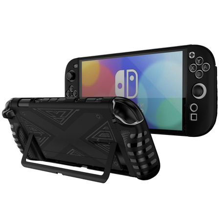 Puzdro na Nintendo Switch 2 2025 silikónové Kickstand 3-dielne, čierne - ochranné so stojanom