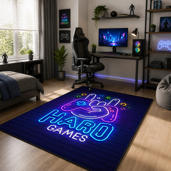 Dywan gamingowy 200x300 dla gracza mata pod fotel antypoślizgowy Hard Games