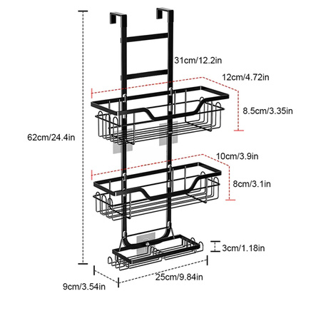 Strado Bathroom shelf hanging on glass