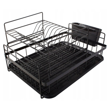 Two-level dish drainer with tray