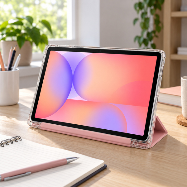 Etui do Galaxy Tab S10 Lite 10.9/ S10 FE/ S9 FE/ S9/ S8 z miejscem na rysik - różowe