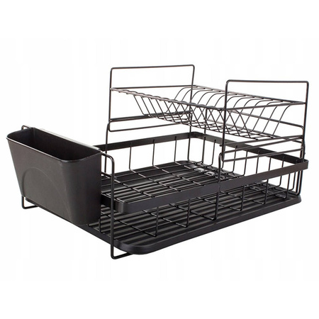 Two-level dish drainer with tray