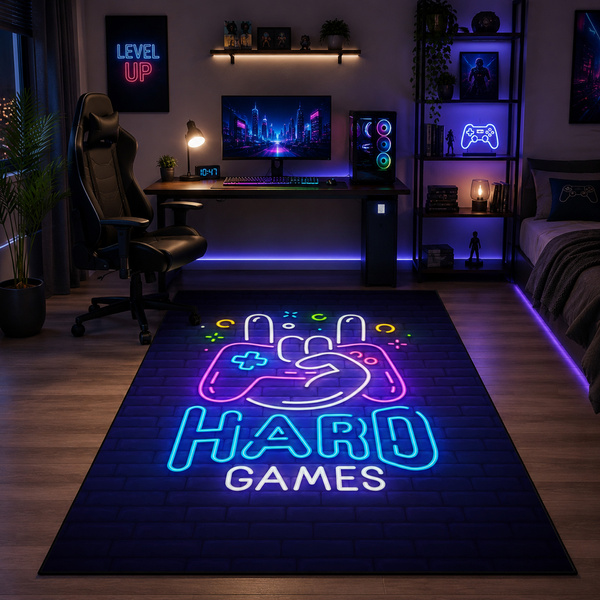 Dywan gamingowy 200x300 dla gracza mata pod fotel antypoślizgowy Hard Games