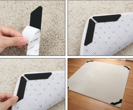 8X PODKŁADKI NAKLEJKI antypoślizgowe pod dywan wykładzinę nakładki zestaw