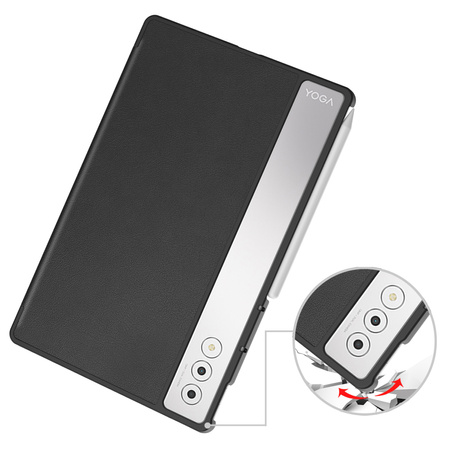 Puzdro Smart na Lenovo Yoga Tab Plus 12.7 2025 s klapkou / Lenovo Idea Tab, čierne - ochranné so stojanom