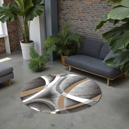 Dywan okrągły Novo 160x160 cm, Melodia - pluszowy, miękki do salonu i sypialni