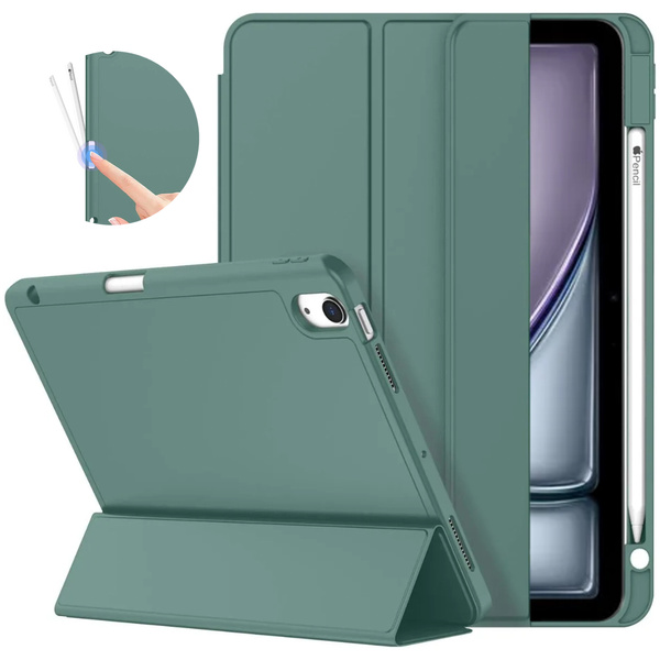 Etui Smart Pencil do iPad Air 11 M4 M3 M2, 2026/ 25/ 24, gen. 8/ 7/ 6, zielone - ochronne z podstawką
