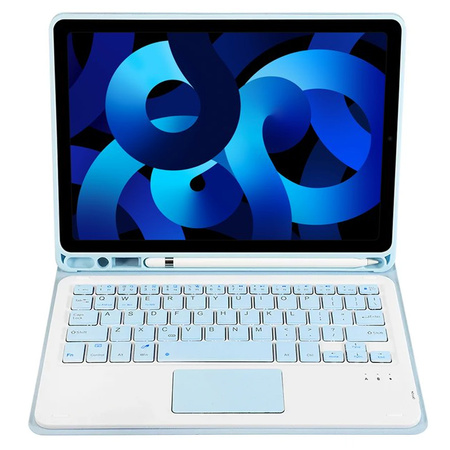 Bluetooth touchpad keyboard case for iPad Air 5 (Blue)