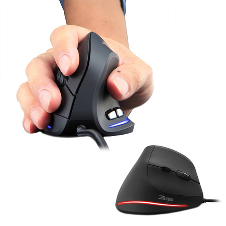 PIONOWA myszka ergonomiczna wertykalna podświetlana LED USB ZELOTES T20