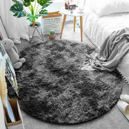 Shaggy Ombre Strado Round Carpet 300x300 OmbreGrey (Dark Gray)
