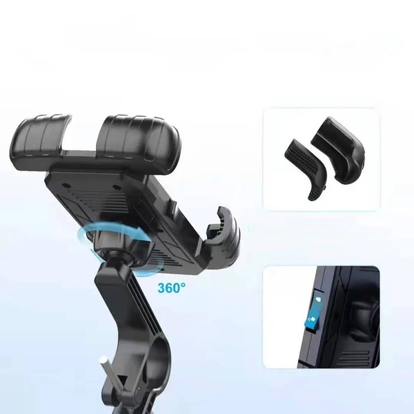 Solidny uchwyt rowerowy na telefon zaciskany na 4 strony do 170mm, czarny