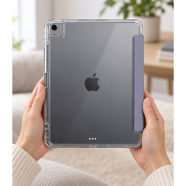 Etui Hard Crystal do Apple iPad Air 13 M4 M3 M2 2026/ 25/ 24 gen 8/ 7 z klapką - fioletowe