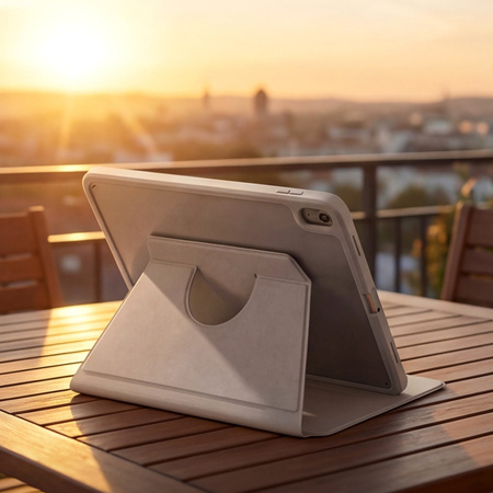 Etui OBROTOWE PENCIL do iPad 10.9 2022 Gen. 10/ 11 2025 A16 Gen. 11 WAKE UP, szare