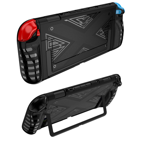 Puzdro na Nintendo Switch 2 2025 silikónové Kickstand 3-dielne, čierne - ochranné so stojanom