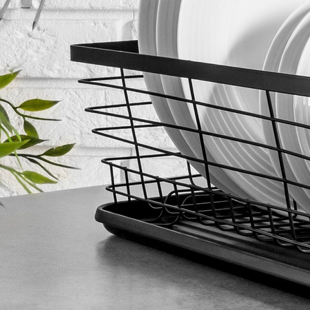 Dish Drainer Rack Black 36x30x14,5 cm