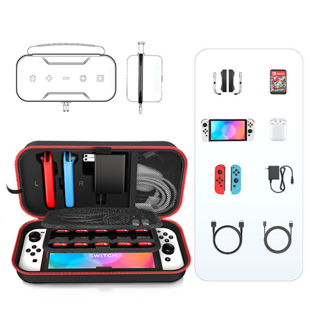 Puzdro cestovné kufrík taška na Nintendo Switch 1, červené - ochranné so stojanom, prístup k portom a tlačidlám
