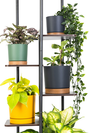 Duży stojący kwietnik 106cm metalowy 6 poziomów na kwiaty regał loft MONDO, czarny