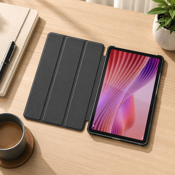 Etui Smart do Lenovo Tab One 8.7 2025 TB305FU TB305XU, ochronne z podstawką - ciemnozielone