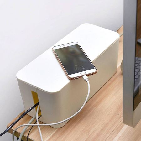 Nádoba na káble Veľký krabica organizér na káble lišty stôl XXL, čierny