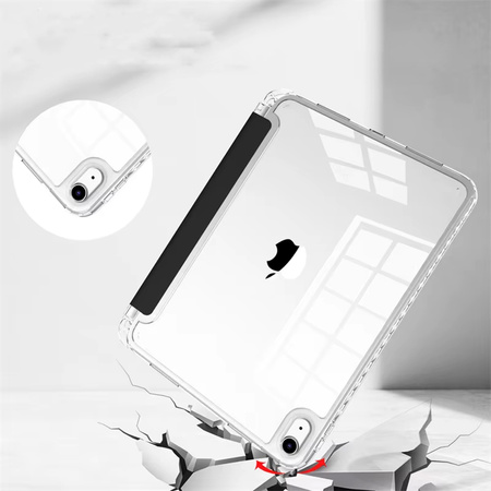 Hard Crystal case with stylus holder for Apple iPad 10.9 10 GEN 2022 / iPad 11 A16 11GEN 2025 - Black